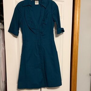 B. Smart Deep Teal Long Sleeve Dress
